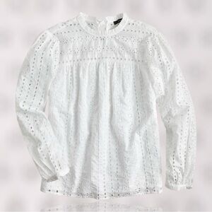 J. Crew White ‘Tie-Back Top’ in “Ditsy Eyelet” Size Small